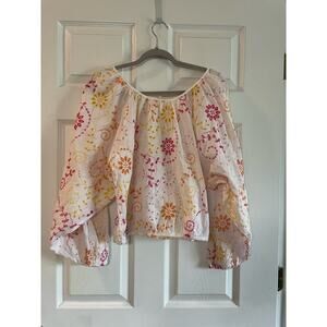 ANTHROPOLOGIE Maeve Addison Eyelet Blouse Sz Small